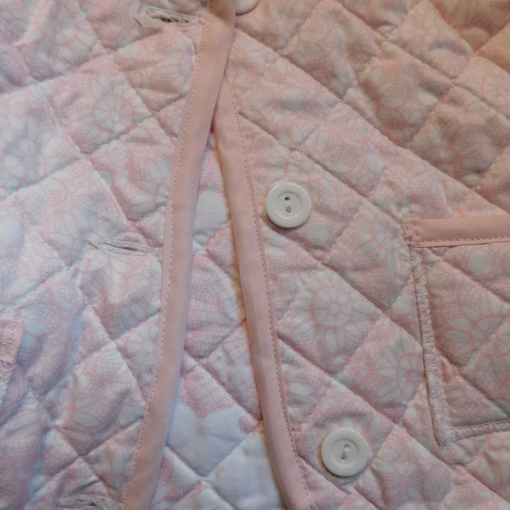 Grannie Annie Floral Pink Handmade Quilted Jacket Girl's XS 12-18 Months